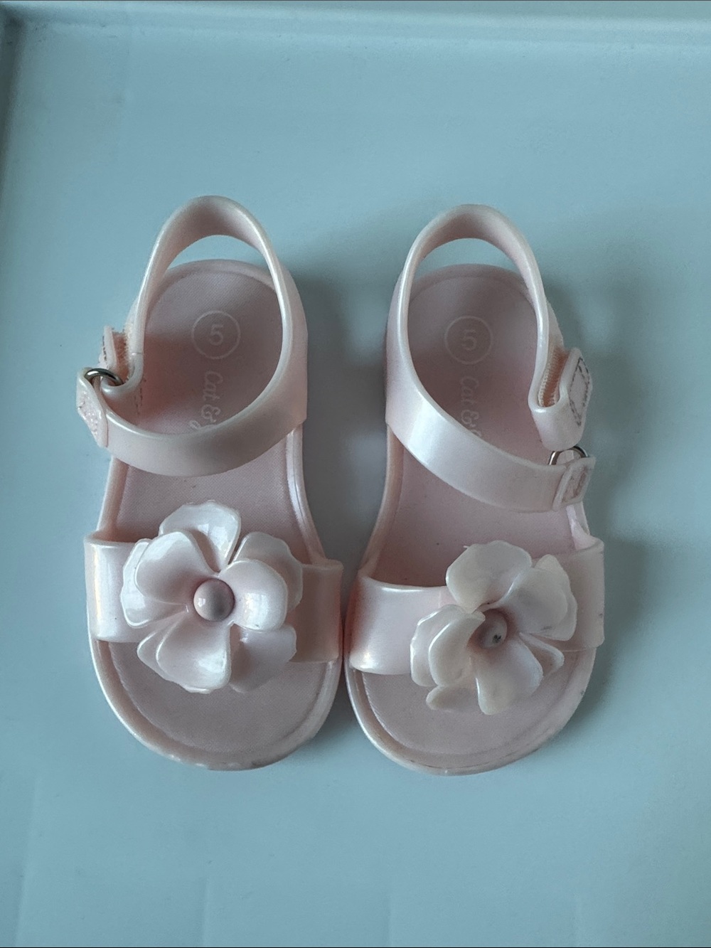Cat & Jack Light Pink Floral Jelly Sandals